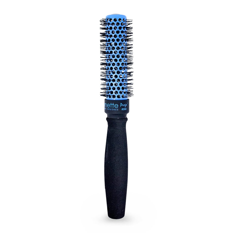 SPORNETTE Prego 1.5-inch round brush front view enables quick blowouts