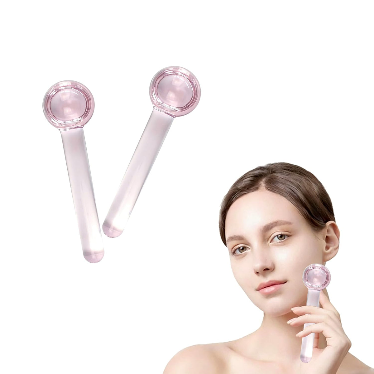 SportEmblema ice globes for the face with pink design for refreshing cooling and puffiness reduction