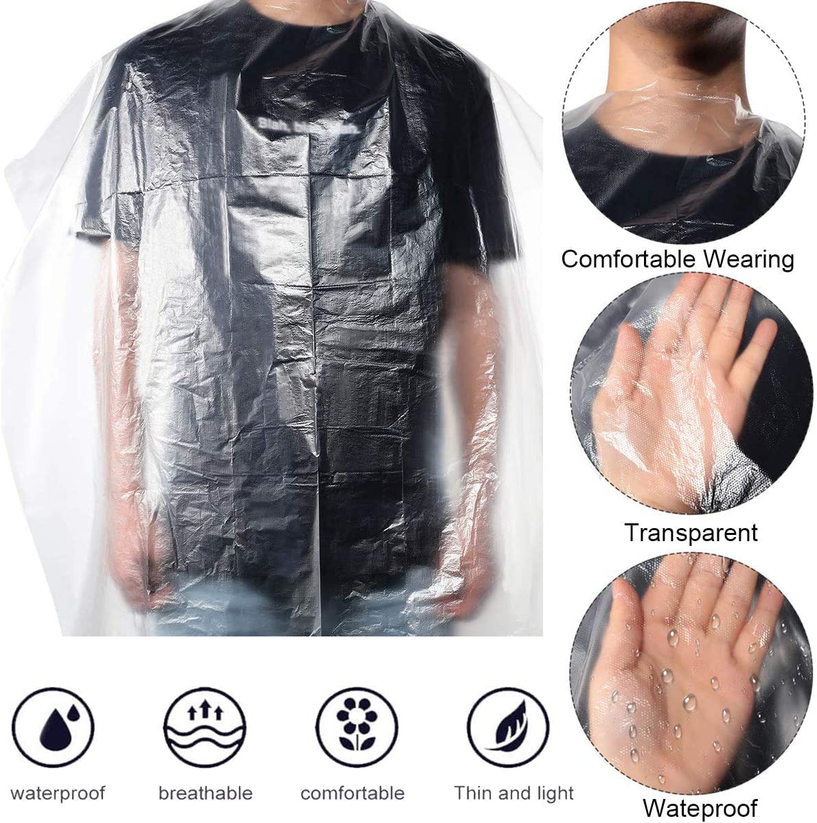 Sportuli waterproof salon cape protects clothes during dyeing and styling.