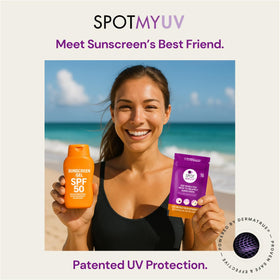 SpotMyUV Dermatrue sensing technology demonstrates skin interaction with sunscreen.