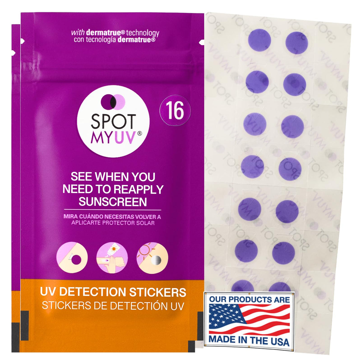 SpotMyUV sticker demonstrates sunscreen application status during outdoor activity.