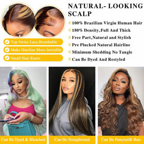 SPOU HD transparent lace front wig blends softly for invisible hairline