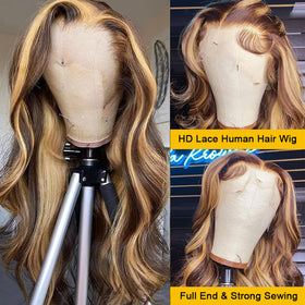 SPOU wig detail showing bleached knots on the honey blonde shade
