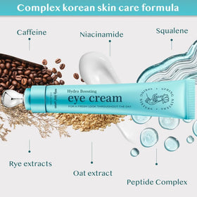 SPRING SISTERS caffeine-niacinamide under-eye care brightens appearance.