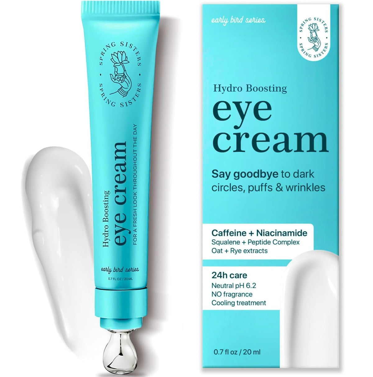 SPRING SISTERS eye cream cooling-roller closeup delivering cooling under-eye relief.