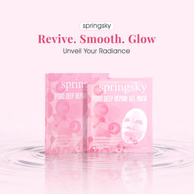 SPRINGSKY Hydrolyzed collagen texture on mask highlights smoother skin feel.