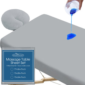 SPRINGSPIRIT waterproof massage table cover on a table provides quiet, spill-resistant protection.