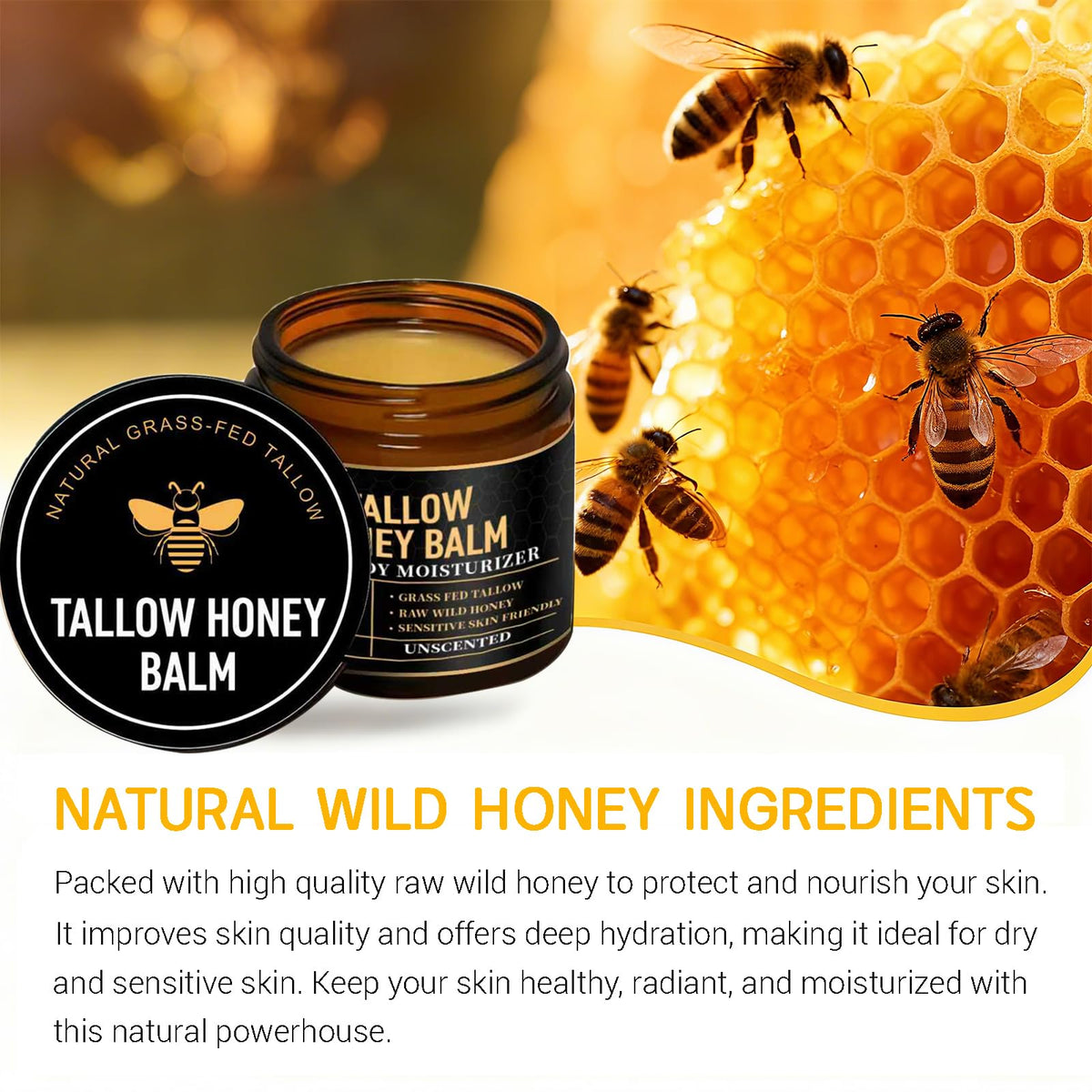 SPVMGRK Beef Tallow Balm hand application demonstrating quick, non-greasy absorption.