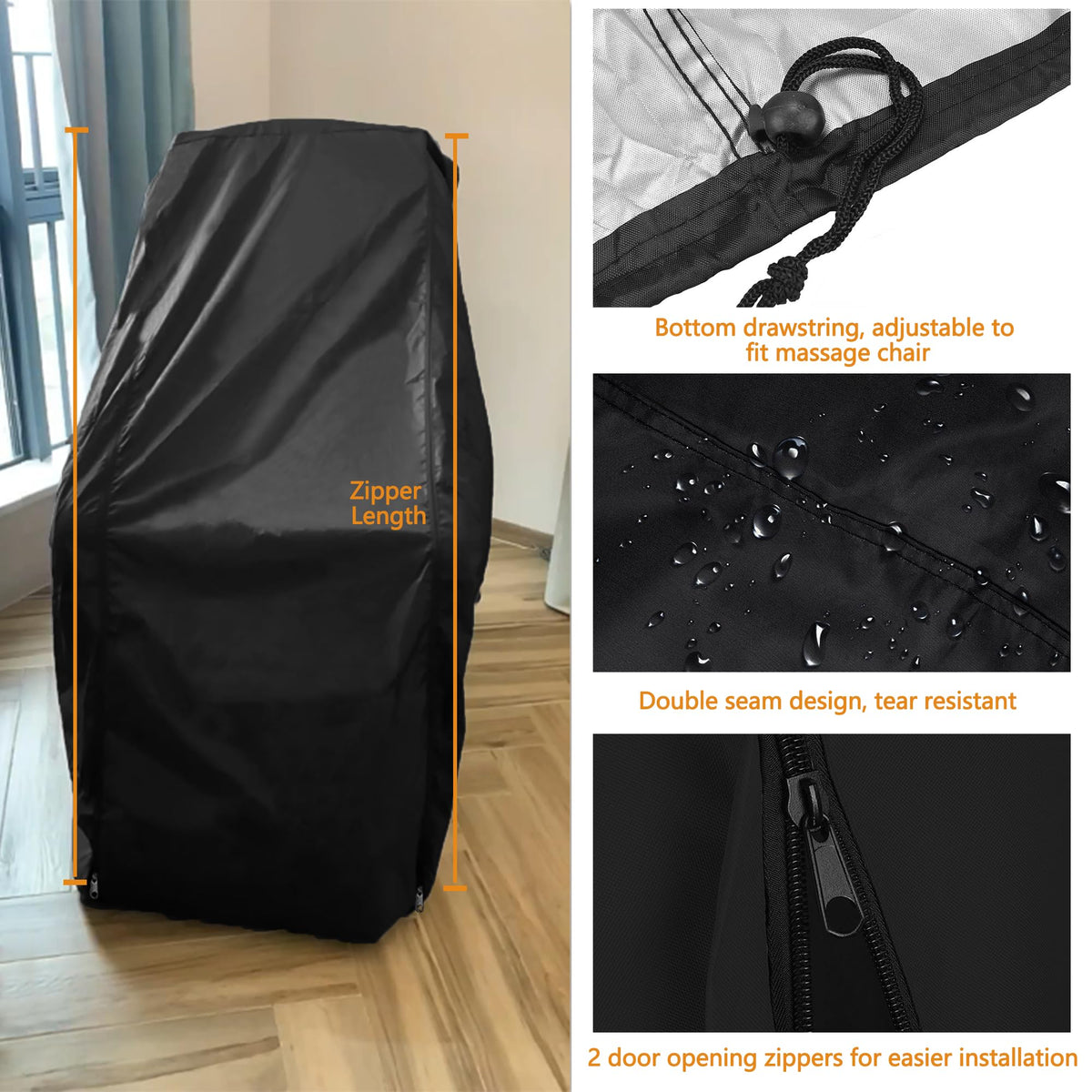 Sqodok chair cover bottom drawstring secure fit for chairs