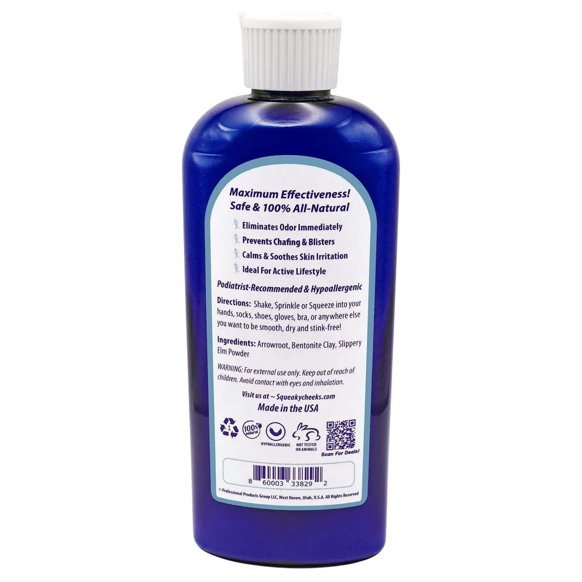 Squeaky Cheeks fragrance-free label highlights sensitive-skin formula