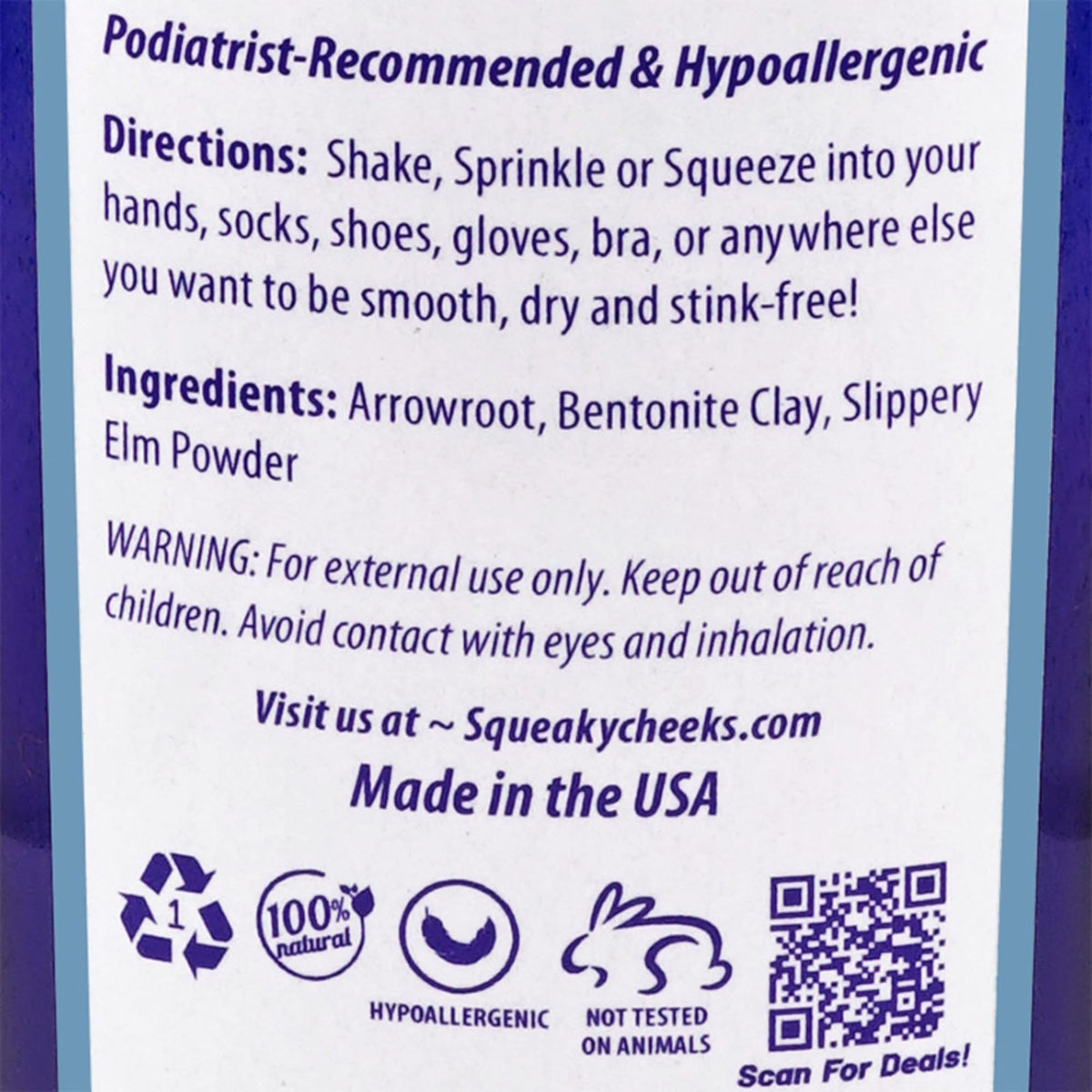 Squeaky Cheeks herbal blend ingredients reveal natural botanicals for nourishment