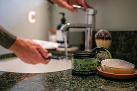 Squirrel's Nut Butter ingredients highlight coconut oil and cocoa butter for natural care.