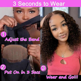 Srakuw chocolate brown lace-front 4x4 wig with natural part versatility