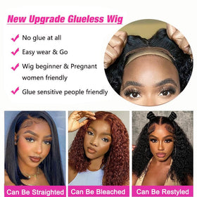 Srakuw curly bob 4x4 lace front offers versatile middle or side part