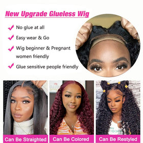 Srakuw glueless wig 4x4 lace front close-up shows seamless parting potential.