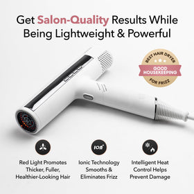 SRILabs DryQ white dryer with quiet motor for peaceful morning routines.