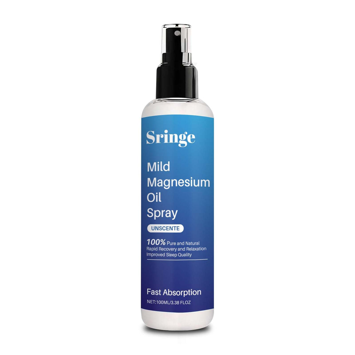 Sringe magnesium oil spray bottle with fine mist for fast absorption