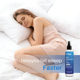 Sringe magnesium oil spray on legs after activity for relief