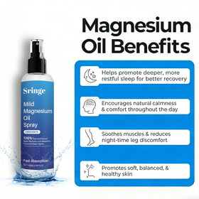 Sringe magnesium oil spray on shoulders for post-workout ease