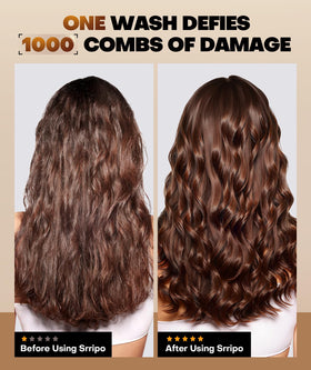 Srripo keratin hair treatment cream close-up shows lightweight conditioning for smooth results.