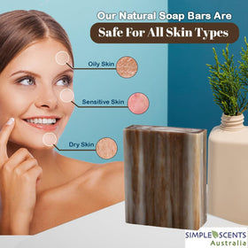 SSA Sandalwood bar natural ingredients with shea butter.