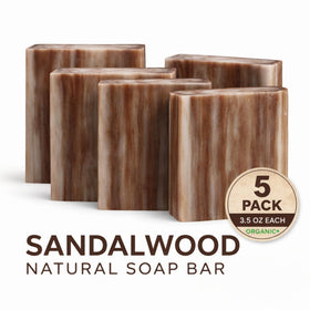 SSA Sandalwood bar pack with five bars inside, long-lasting.