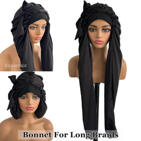 Ssawhair crochet braid locs-friendly bonnet preserves twists overnight