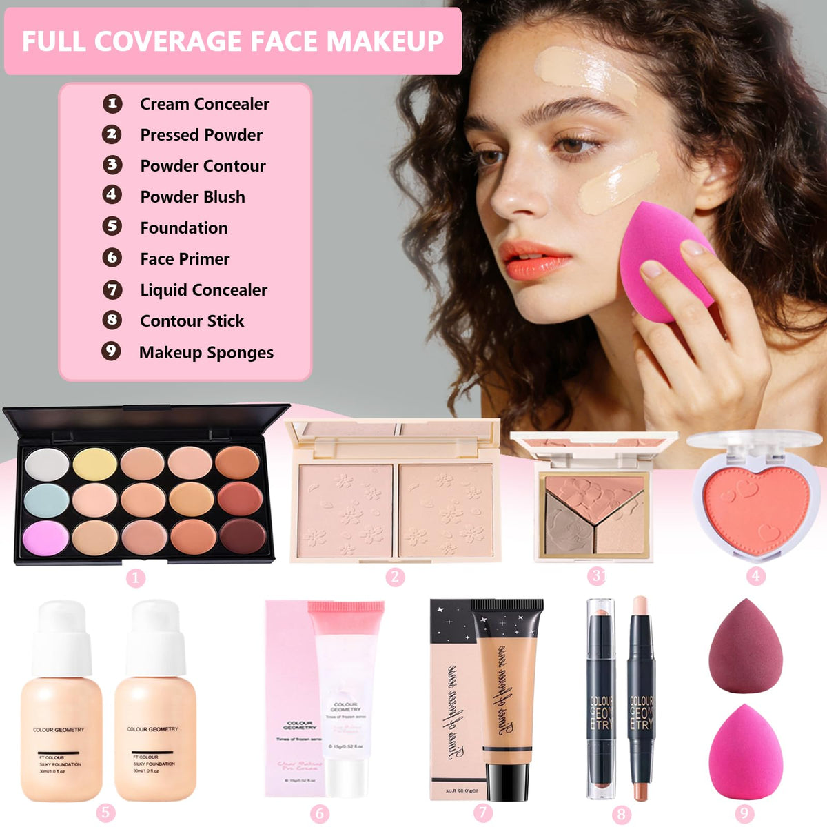 SSZS All-in-One Makeup Kit pressed powder and concealer for a natural, even skin tone.