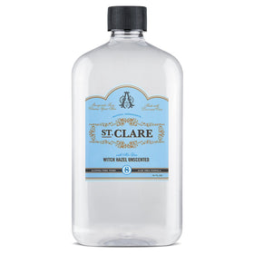 St Clare Aloe & Witch Hazel toner bottle closeup, fragrance-free gentle cleanse for sensitive skin