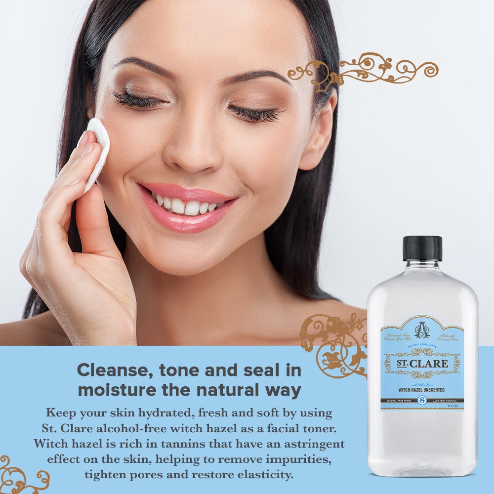 St Clare toner bottle, unscented and alcohol-free for gentle daily use
