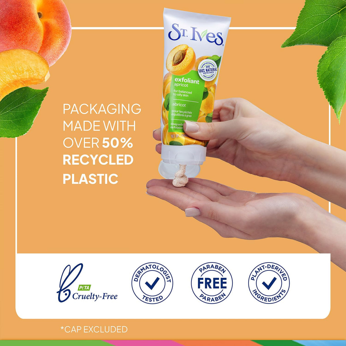 St. Ives cruelty-free and vegan-friendly icon on packaging.