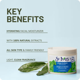 St Ives face lotion texture close up shows creamy non greasy finish