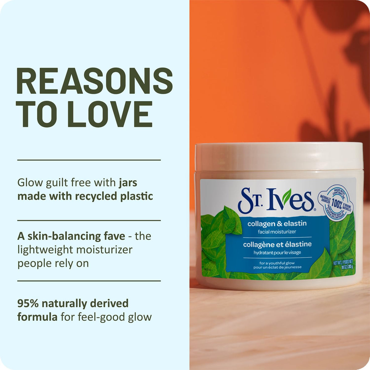 St Ives face lotion on hand illustrating quick absorption