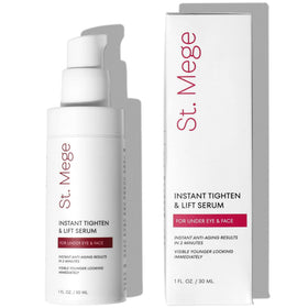 St. Mege Instant Eye & Face Lift Cream bottle shows quick lifting effect