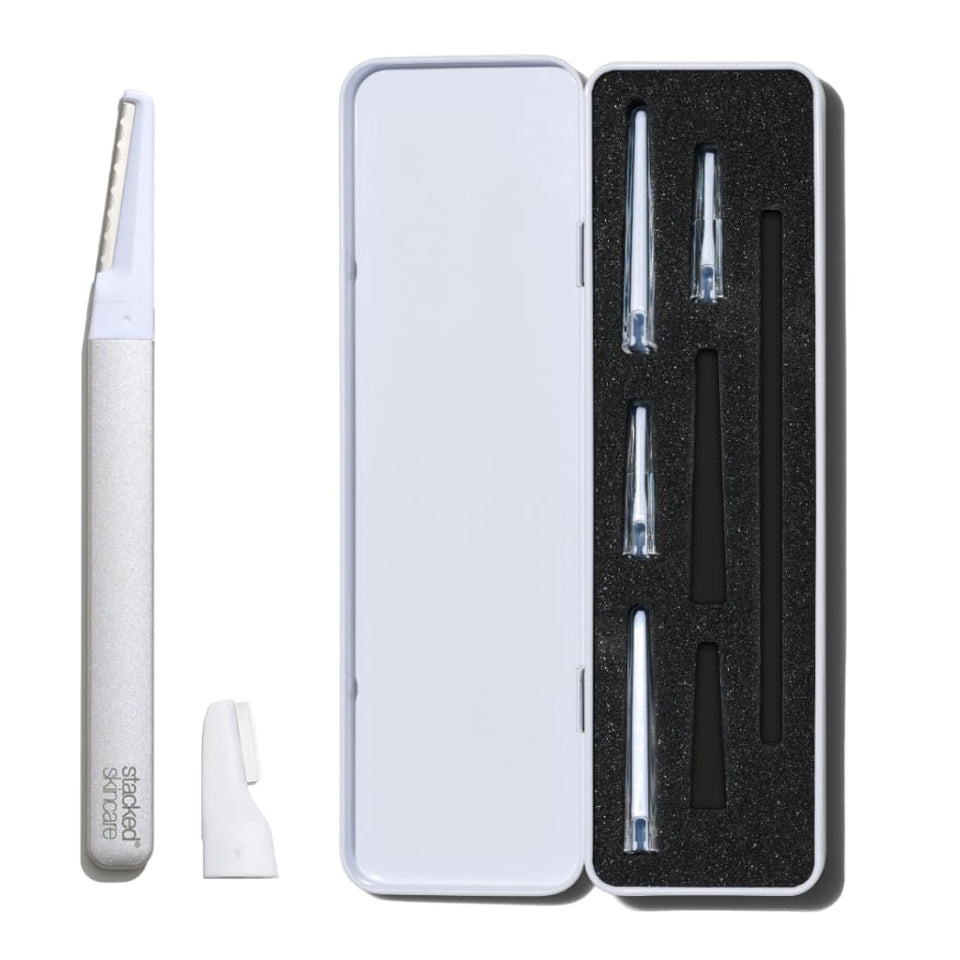 StackedSkincare dermaplaning tool front view for precise exfoliation
