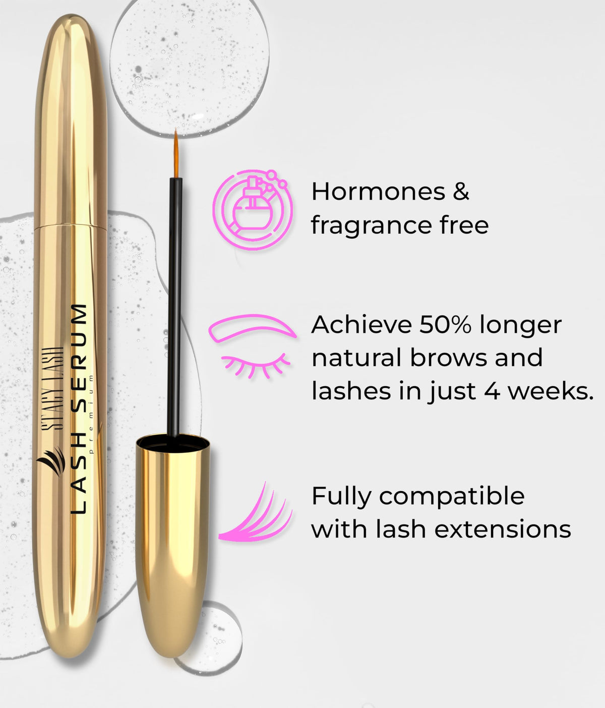 STACY LASH brush-spoolie included for precise lash grooming and even product distribution