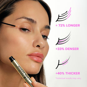 Stacy Lash Growth Serum on natural lashes, promoting a healthier, fuller look.
