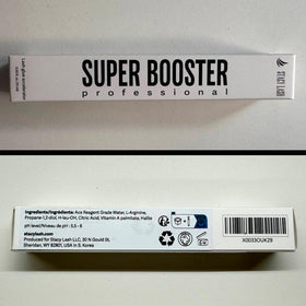 STACY LASH Super Booster vegan, latex-free formula gentle on lashes.