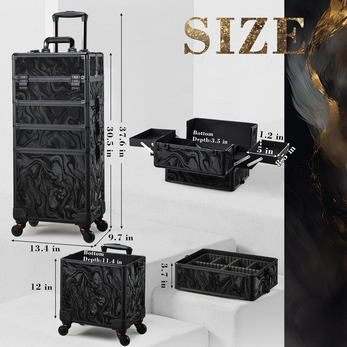 Stagiant Alpine Black interior layout highlighting bottom space for tools.
