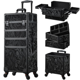 Stagiant Alpine Black rolling case front view, ideal for on-the-go professionals.