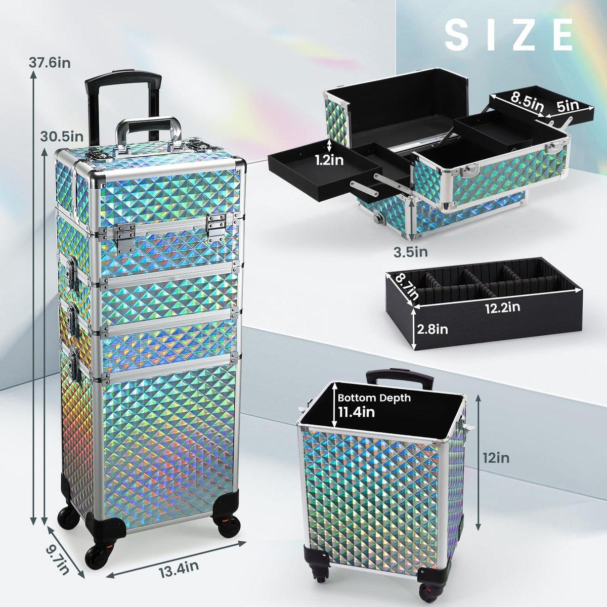 Stagiant aluminum reinforced corners provide durability for daily travel.