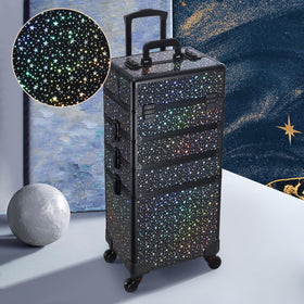 Stagiant cosmetology train case with detachable compartments for versatile configurations