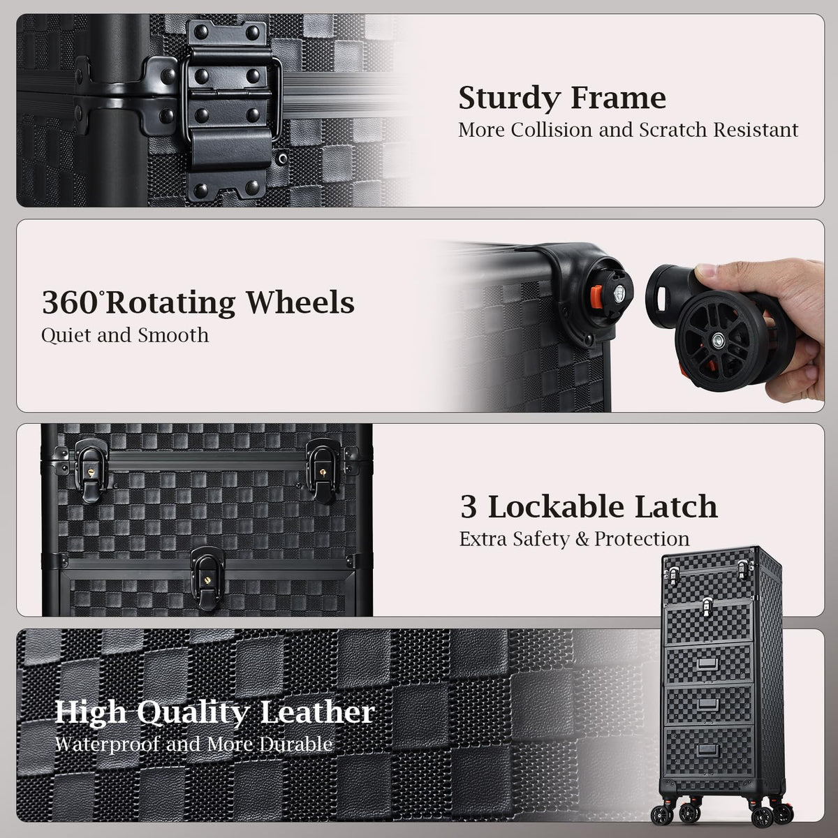 Stagiant detachable wheels offer flexible maintenance and longevity.