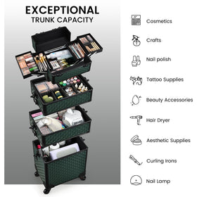 Stagiant extendable pull rod 38in enables easy transport during busy makeup gigs.