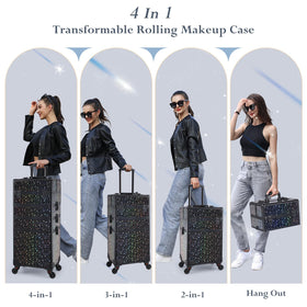 Stagiant makeup case features 360-degree wheels for smooth, quiet movement