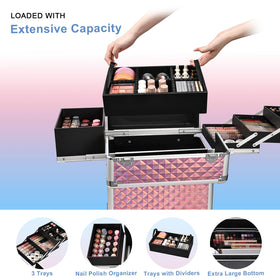 Stagiant 3-tier trays organize cosmetics, brushes, and lip products neatly