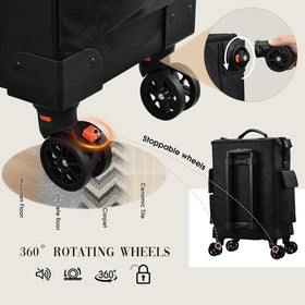 Stagiant rolling makeup case 360-degree wheels glide quietly.