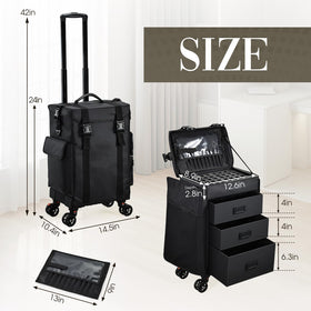 Stagiant rolling makeup case lid pouch for brushes.