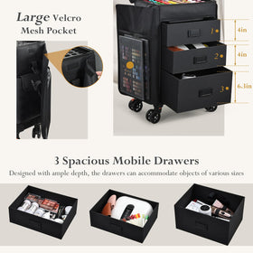 Stagiant rolling makeup case sponge divider removable for flexible storage.