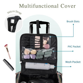 Stagiant rolling makeup train case five toiletry bags offer versatile travel organization